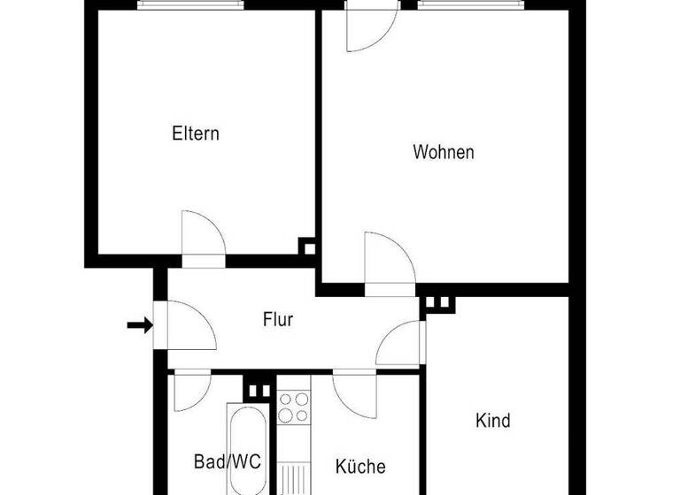 Wohnung zur Miete 417 € 3 Zimmer 67 m² 2. Geschoss Am Taubenrain 19 Bad Wildungen 34537