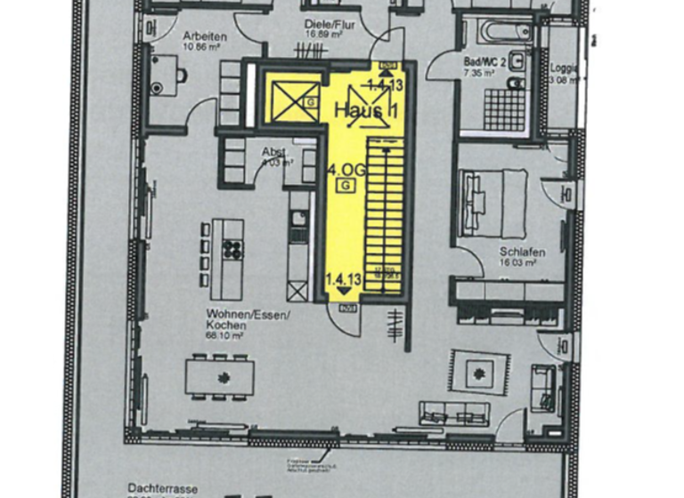 Wohnung zur Miete 2.000 € 5 Zimmer 188,2 m² 4. Geschoss frei ab 01.05.2026 Böfingen Ulm 89075