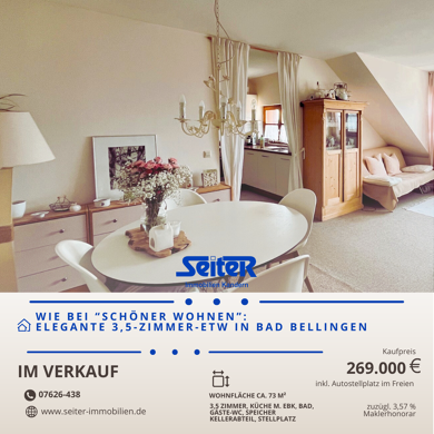 Wohnung zum Kauf 269.000 € 3,5 Zimmer 73 m² Dachgeschoss Bellinger Straße 3/1 Hertingen Bad Bellingen 79415