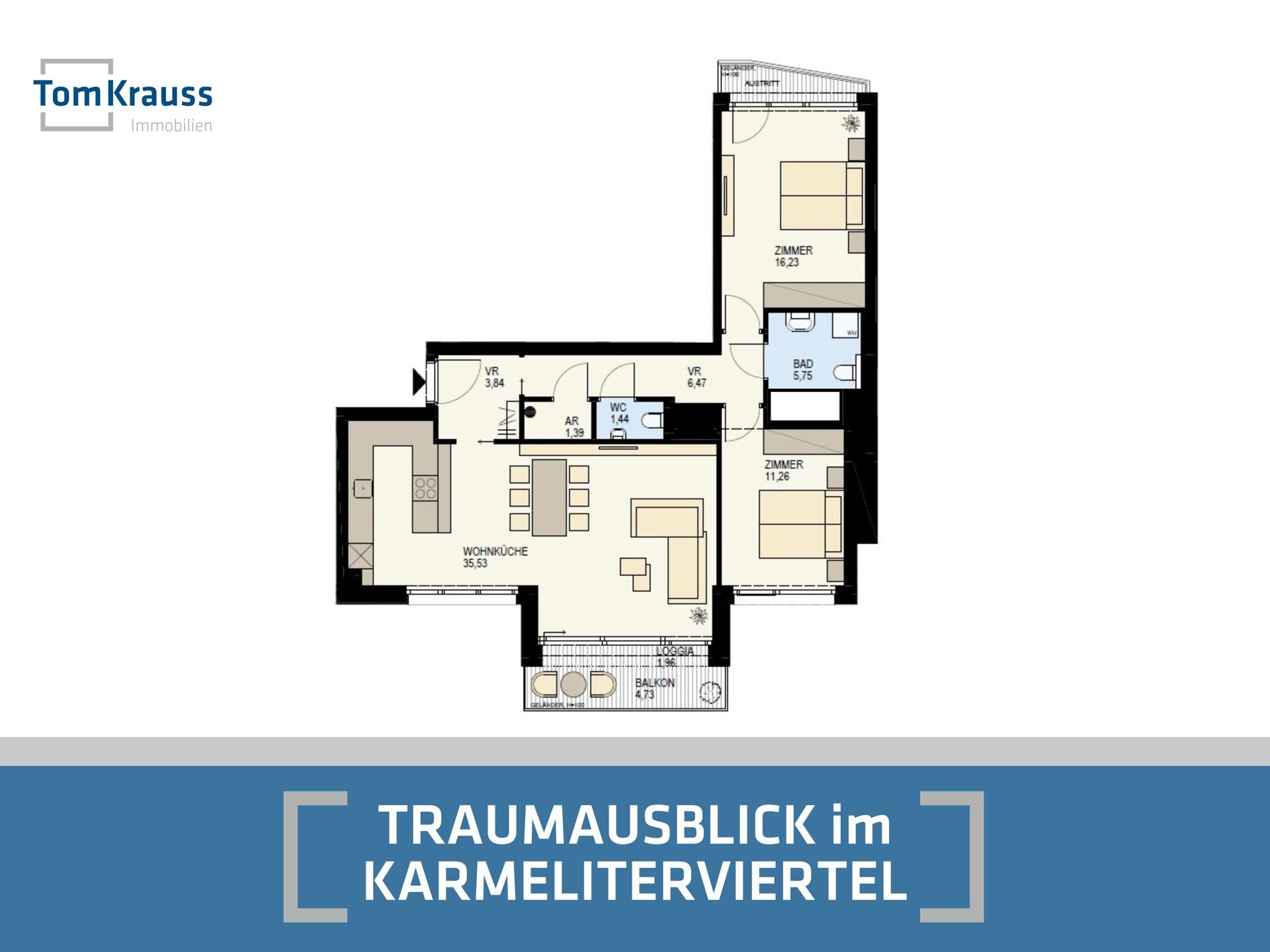 Wohnung zum Kauf 905.600 € 3 Zimmer 83,9 m²<br/>Wohnfläche 2.<br/>Geschoss Wien 1020