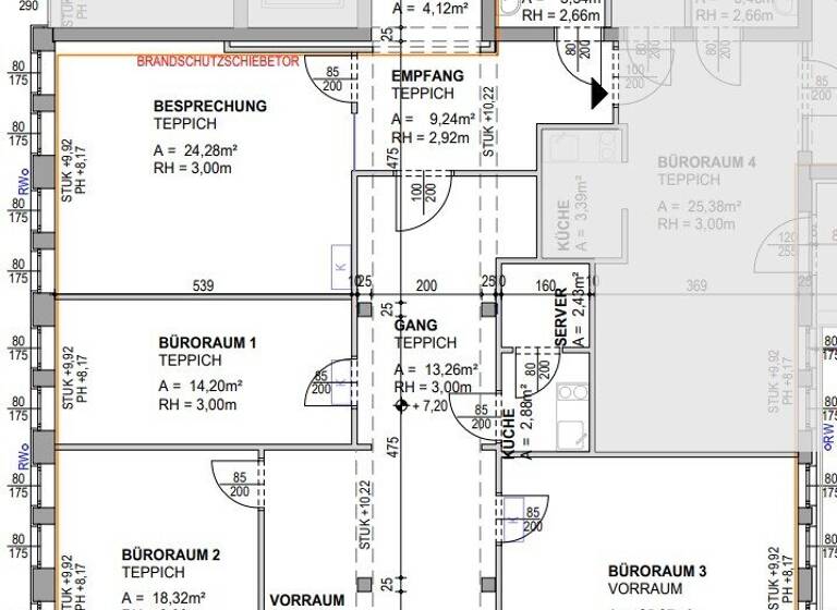 Büro zur Miete 1.345 € 4 Zimmer 134,5 m² Bürofläche Messendorfgrund Sankt Peter Graz,08.Bez.:Sankt Peter 8042