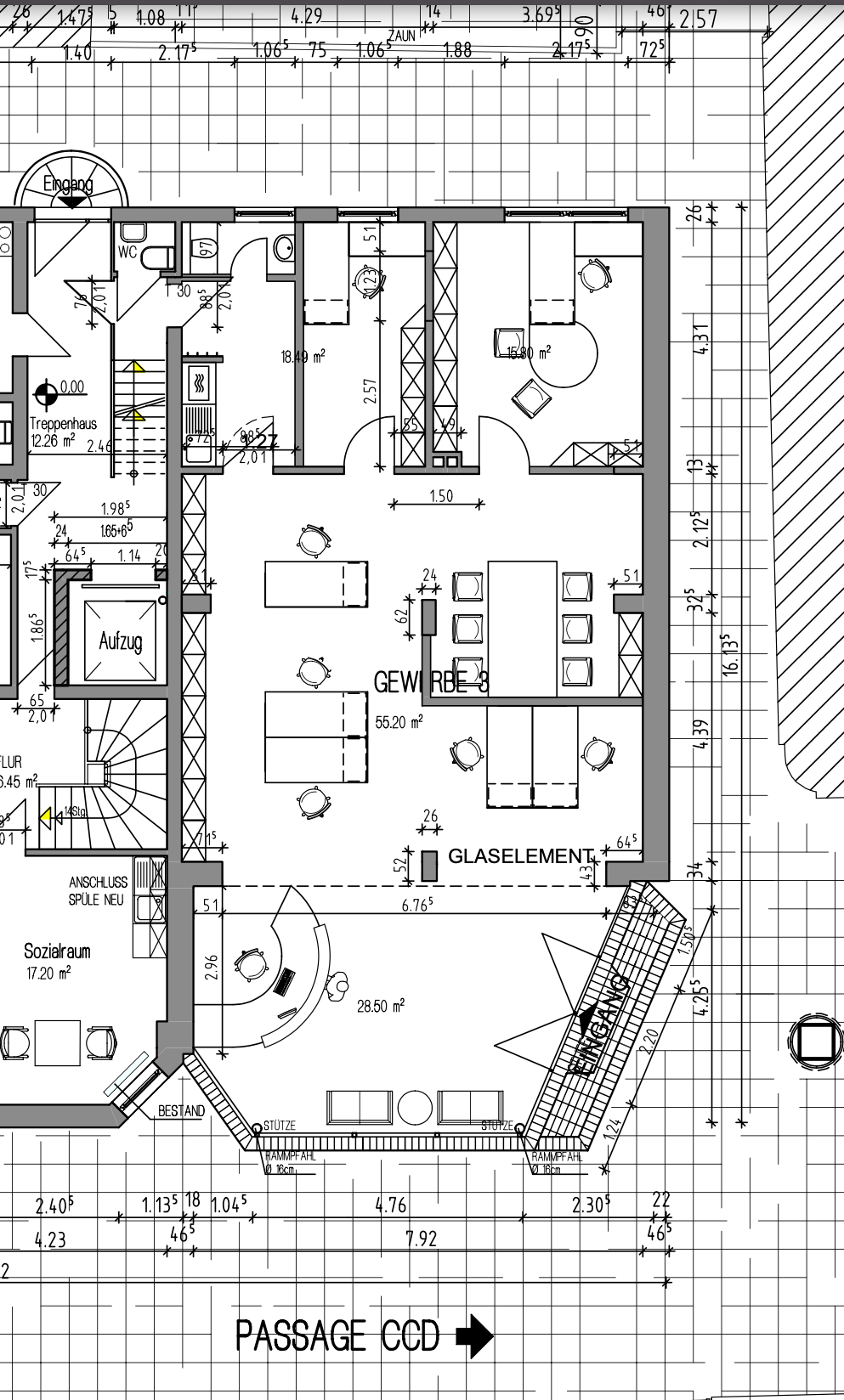 Bürofläche zur Miete provisionsfrei 850 € 3 Zimmer 122,6 m²<br/>Bürofläche Mitte - Bezirk 7 Delmenhorst 27749