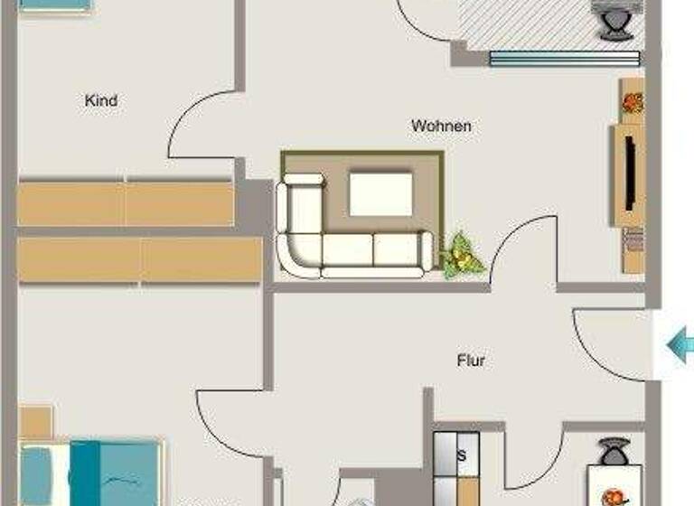 Wohnung zur Miete 493 € 3,5 Zimmer 65,6 m² EG Stettiner Straße 16 Bismarck Gelsenkirchen 45889