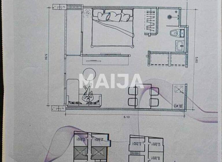 Studio zum Kauf 63.225 € 2 Zimmer 34 m² 7. Geschoss Kasetsin 7 Alley Pattaya 20150