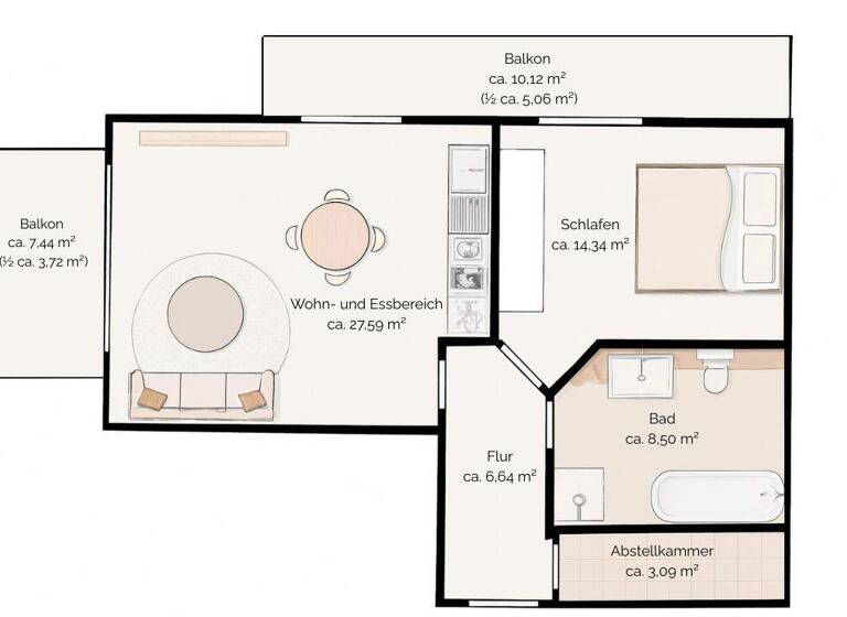 Wohnung zum Kauf 399.000 € 2 Zimmer 72 m² Zuchering Ingolstadt 85051