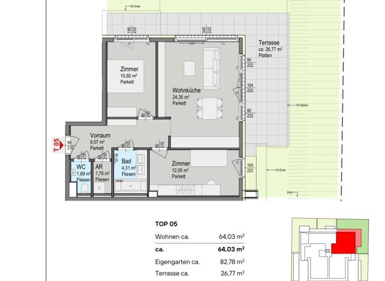 Wohnung zum Kauf - Erstbezug 575.000 € 3 Zimmer 64 m² Wien 1140