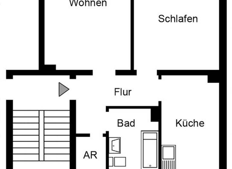 Wohnung zur Miete 589 € 2,5 Zimmer 57 m² 1. Geschoss Guntherstraße 2 Asberg Moers 47441