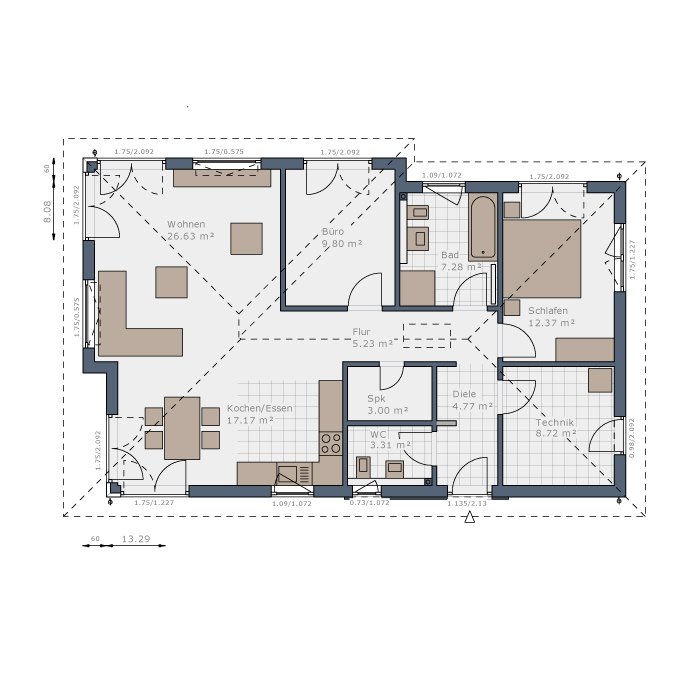 Bungalow zum Kauf provisionsfrei 408.950 € 3 Zimmer 100 m²<br/>Wohnfläche 620 m²<br/>Grundstück Grebenau Grebenau 36323