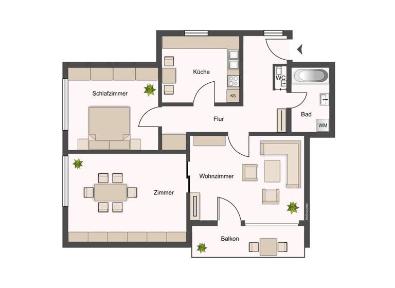Wohnung zur Miete 990 € 3 Zimmer 97 m² 3. Geschoss frei ab sofort Steinbühl Nürnberg 90443