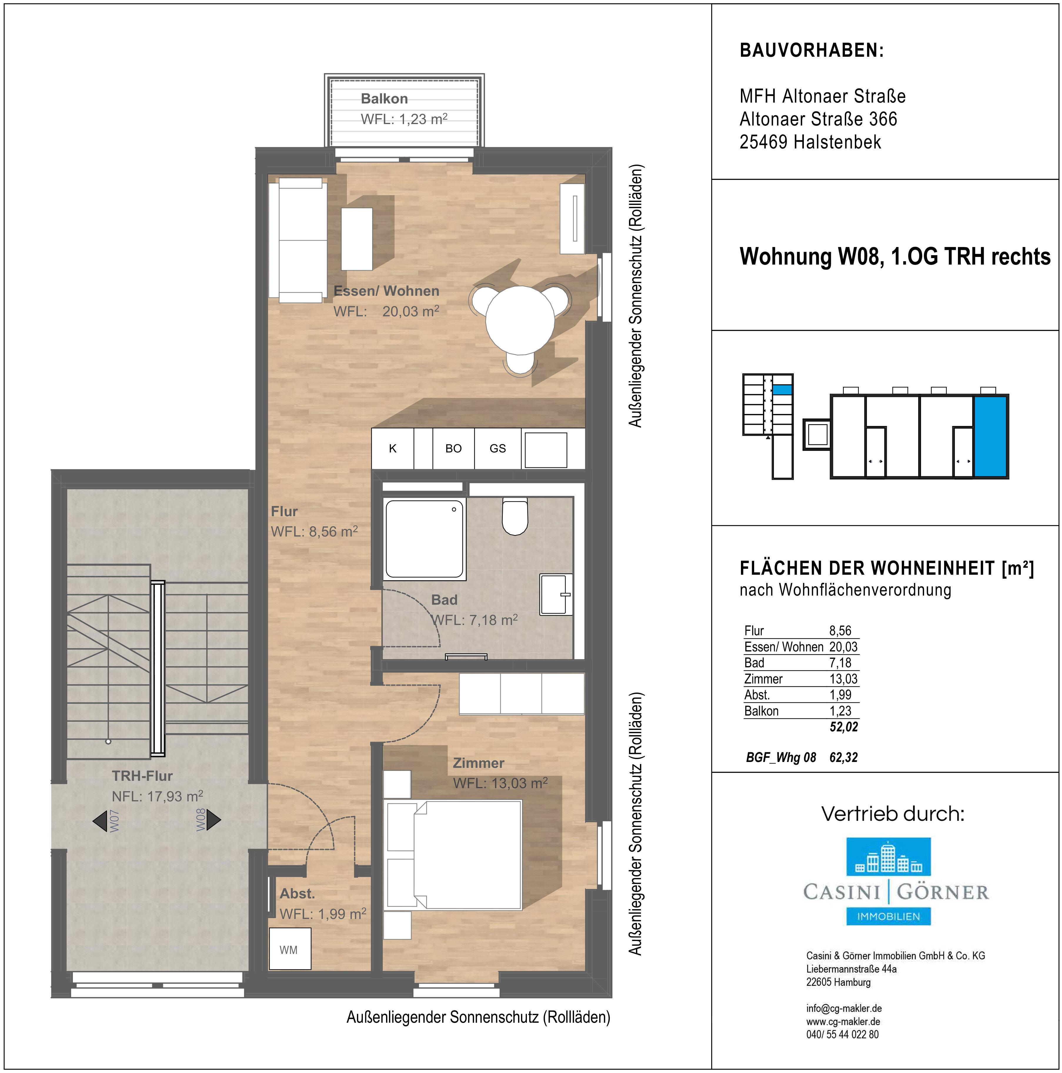 Wohnung zum Kauf provisionsfrei 318.000 € 2 Zimmer 52 m²<br/>Wohnfläche 1.<br/>Geschoss Halstenbek 25469