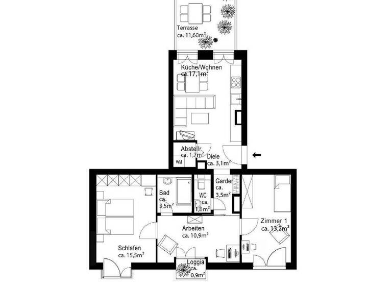 Wohnung zum Kauf 995.000 € 3 Zimmer 78 m² 1. Geschoss Maxvorstadt München 80335