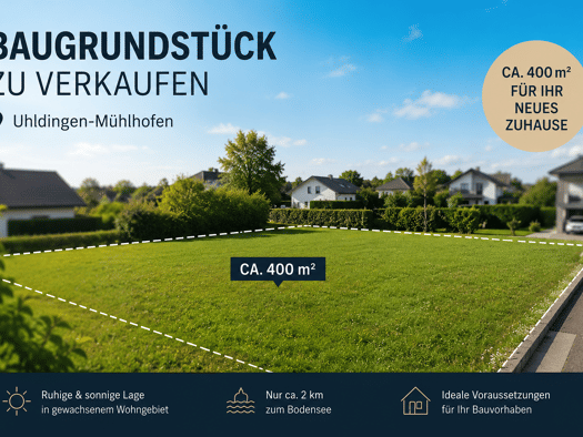 Grundstück zum Kauf provisionsfrei 294.400 € 400 m² Grundstück frei ab sofort Oberuhldingen Uhldingen-Mühlhofen 88690