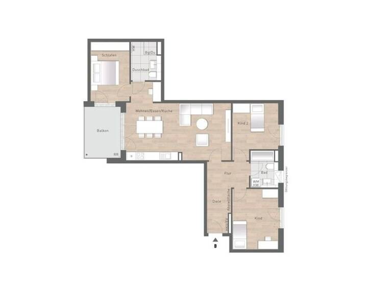 Wohnung zum Kauf provisionsfrei 914.900 € 4 Zimmer 100,6 m²<br/>Wohnfläche 2.<br/>Geschoss Milbertshofen-Am Hart München / Am Hart 80937