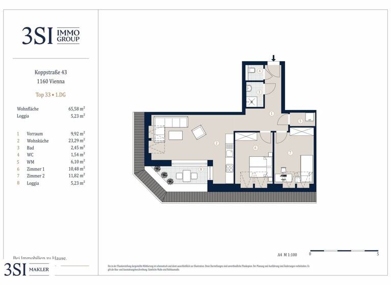 Wohnung zum Kauf - Erstbezug 495.000 € 3 Zimmer 65,6 m² 1. Geschoss Koppstraße 43 Wien 1160