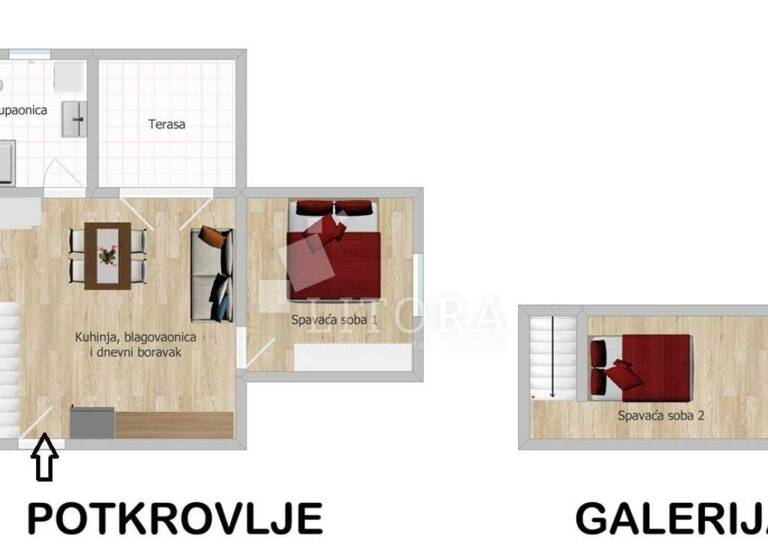 Wohnung zum Kauf 165.000 € 3 Zimmer 56 m² 2. Geschoss Vodice Vodice