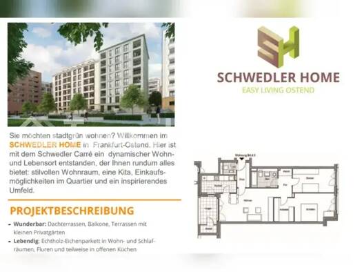 Wohnung zur Miete Tauschwohnung 2.082 € 3 Zimmer 92 m² Ostend Frankfurt am Main 60314