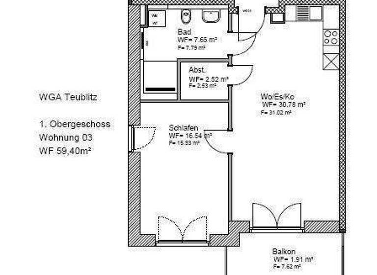 Wohnung zur Miete 680 € 2 Zimmer 59,4 m² 1. Geschoss frei ab sofort Dr. Friedrich-Flick-Straße 23 Teublitz 93158