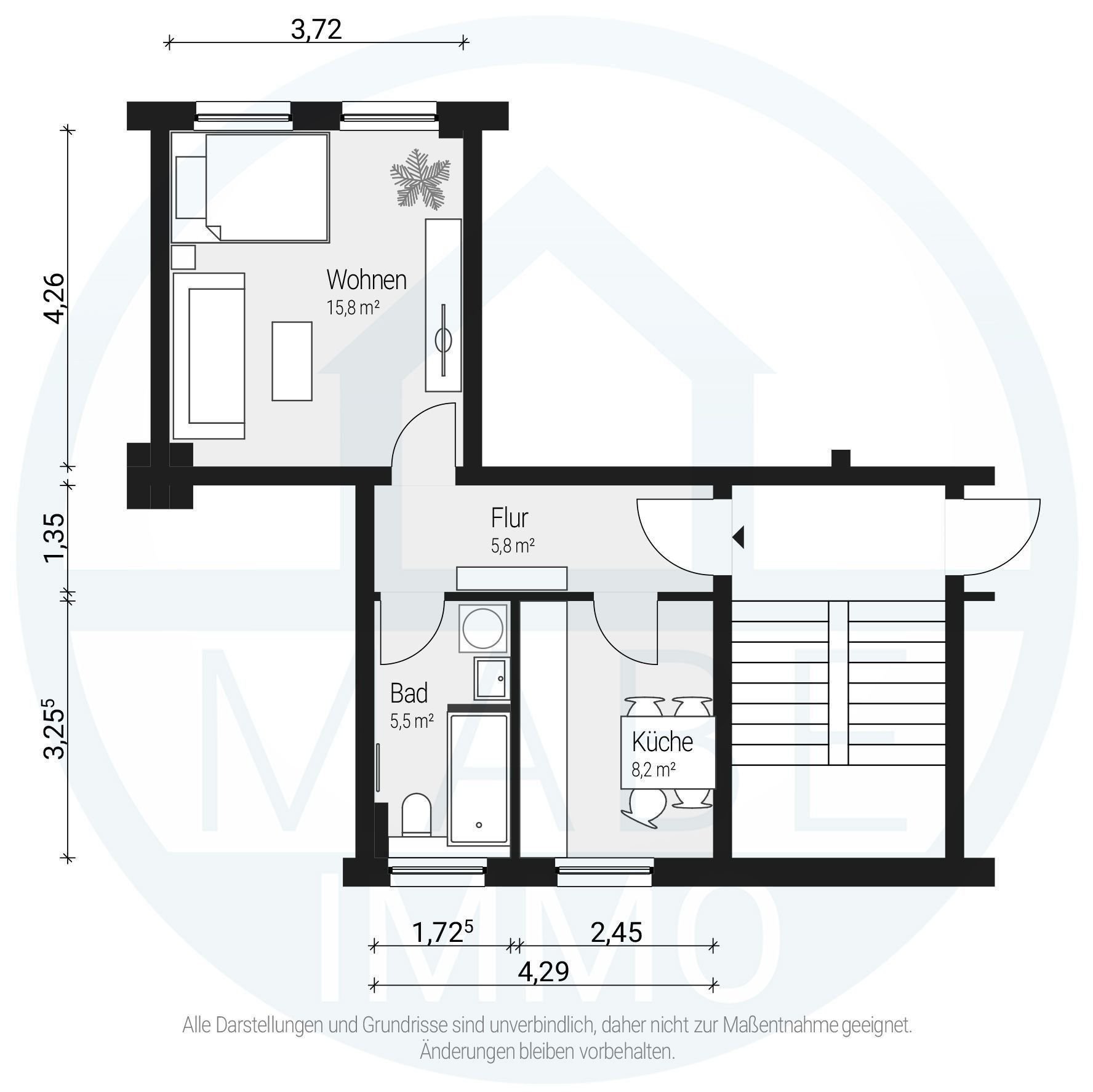 Wohnung zur Miete 245 € 1 Zimmer 35,3 m²<br/>Wohnfläche 1.<br/>Geschoss Karl-Marx-Str. 6 Hagenwerder Görlitz 02827