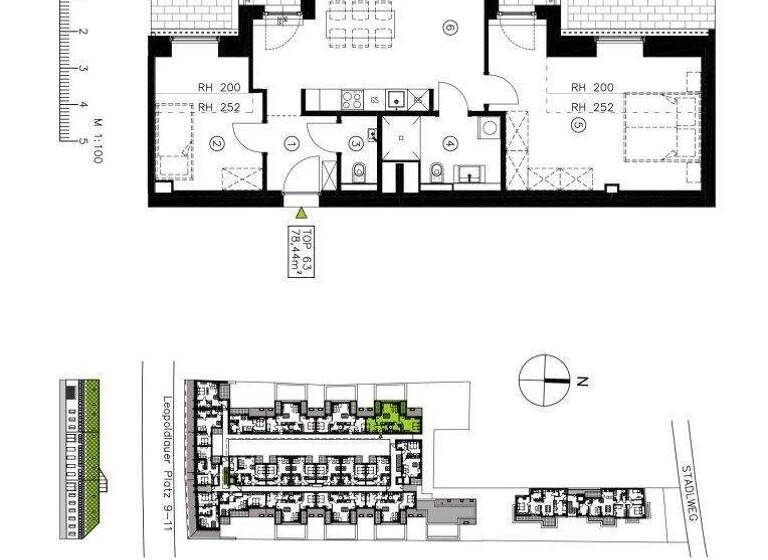 Wohnung zur Miete 1.109 € 3 Zimmer 78,4 m² Leopoldauer Platz 9-11 Wien 1210