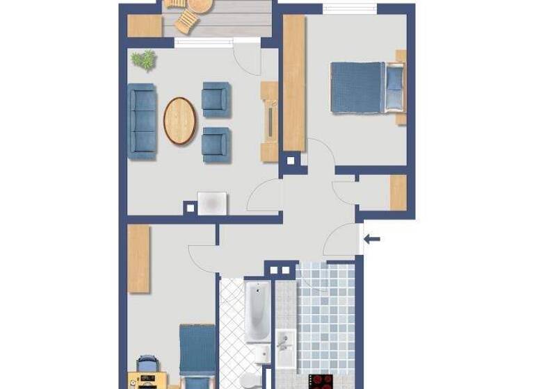 Wohnung zum Kauf provisionsfrei 303.000 € 3 Zimmer 66,7 m² 2. Geschoss Am Hohen Weg 27 Hausen Frankfurt 60488