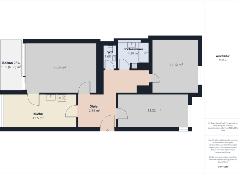 WG-Zimmer zum Kauf 310.000 € 3,5 Zimmer 85 m² 7. Geschoss frei ab sofort Haidenhof-Nord Passau 94034