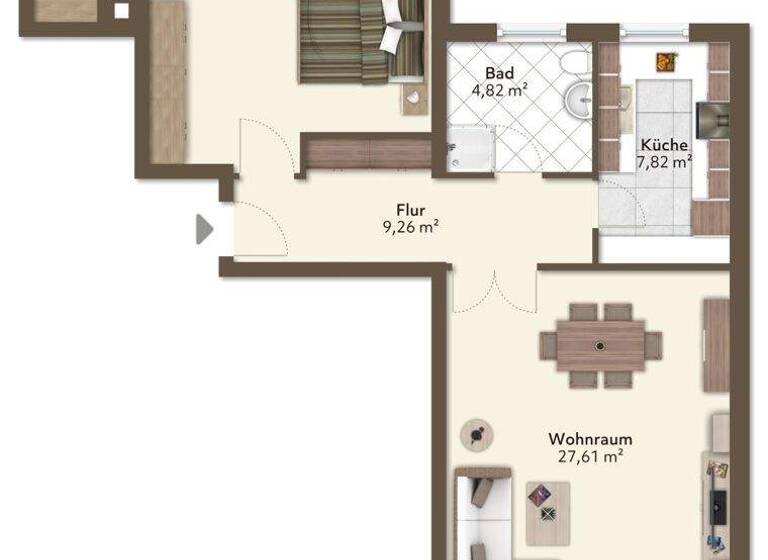 Wohnung zur Miete 1.150 € 2 Zimmer 80,1 m² 1. Geschoss frei ab sofort Oberrad Frankfurt am Main / Oberrad 60599