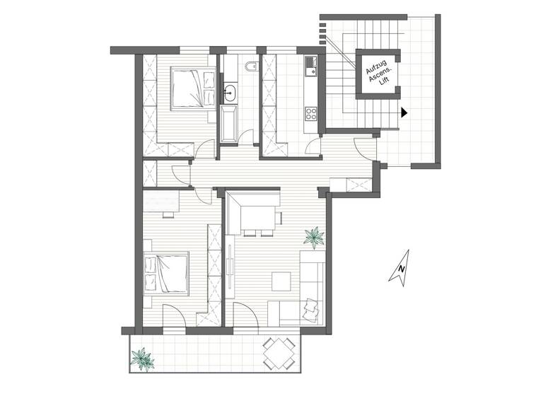 Wohnung zur Miete 1.700 € 3 Zimmer 81,8 m² 4. Geschoss Vittorio-Veneto-Straße 54 Bozen 39100
