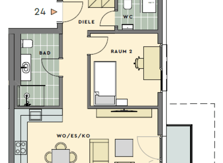 Penthouse zur Miete - Erstbezug 1.125 € 3 Zimmer 77 m² Geschoss 4/4 frei ab 01.05.2026 Parkstraße 10 Bad Schwalbach 65307