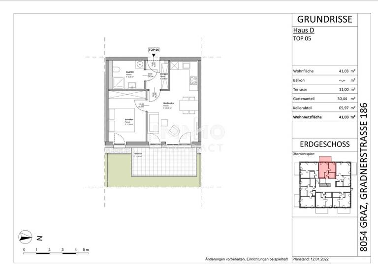 Wohnung zur Miete 453 € 2 Zimmer 40,7 m² EG Gradnerstraße 186 D Straßgang Graz 8054