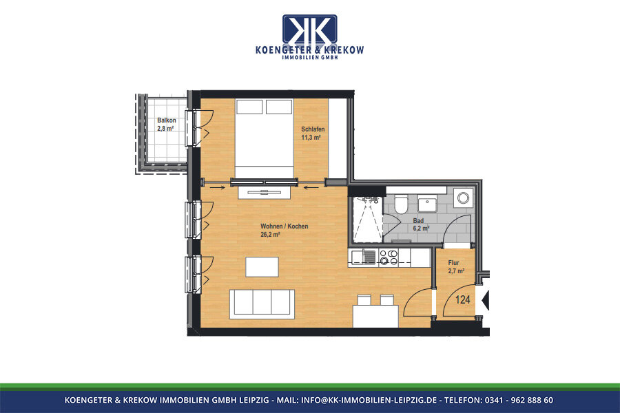 Wohnung zur Miete 689 € 2 Zimmer 49,2 m²<br/>Wohnfläche 5.<br/>Geschoss Prager Straße 109 Reudnitz-Thonberg Leipzig 04317