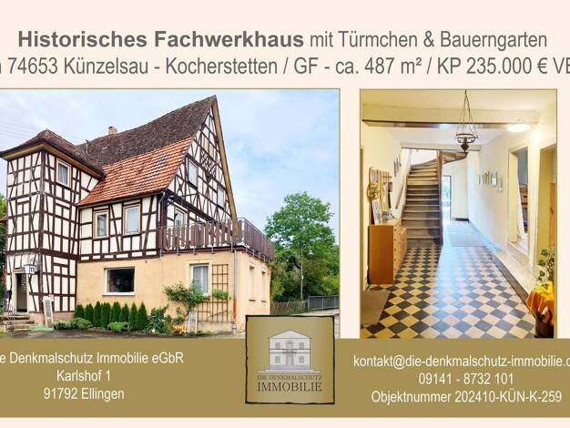 Haus zum Kauf 235.000 € 487,3 m² 1.304 m² Grundstück Kocherstetten Künzelsau 74653