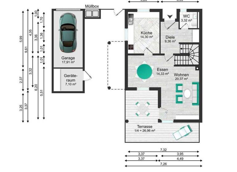 Doppelhaushälfte zur Miete 1.700 € 5 Zimmer 135 m² 530 m² Grundstück frei ab 01.04.2026 Stetten Hohenfels 92366