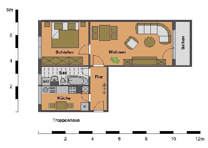 Wohnung zur Miete 221 € 2 Zimmer 50,2 m²<br/>Wohnfläche 4.<br/>Geschoss Albert-Einstein-Straße 21 Oschersleben Oschersleben 39387