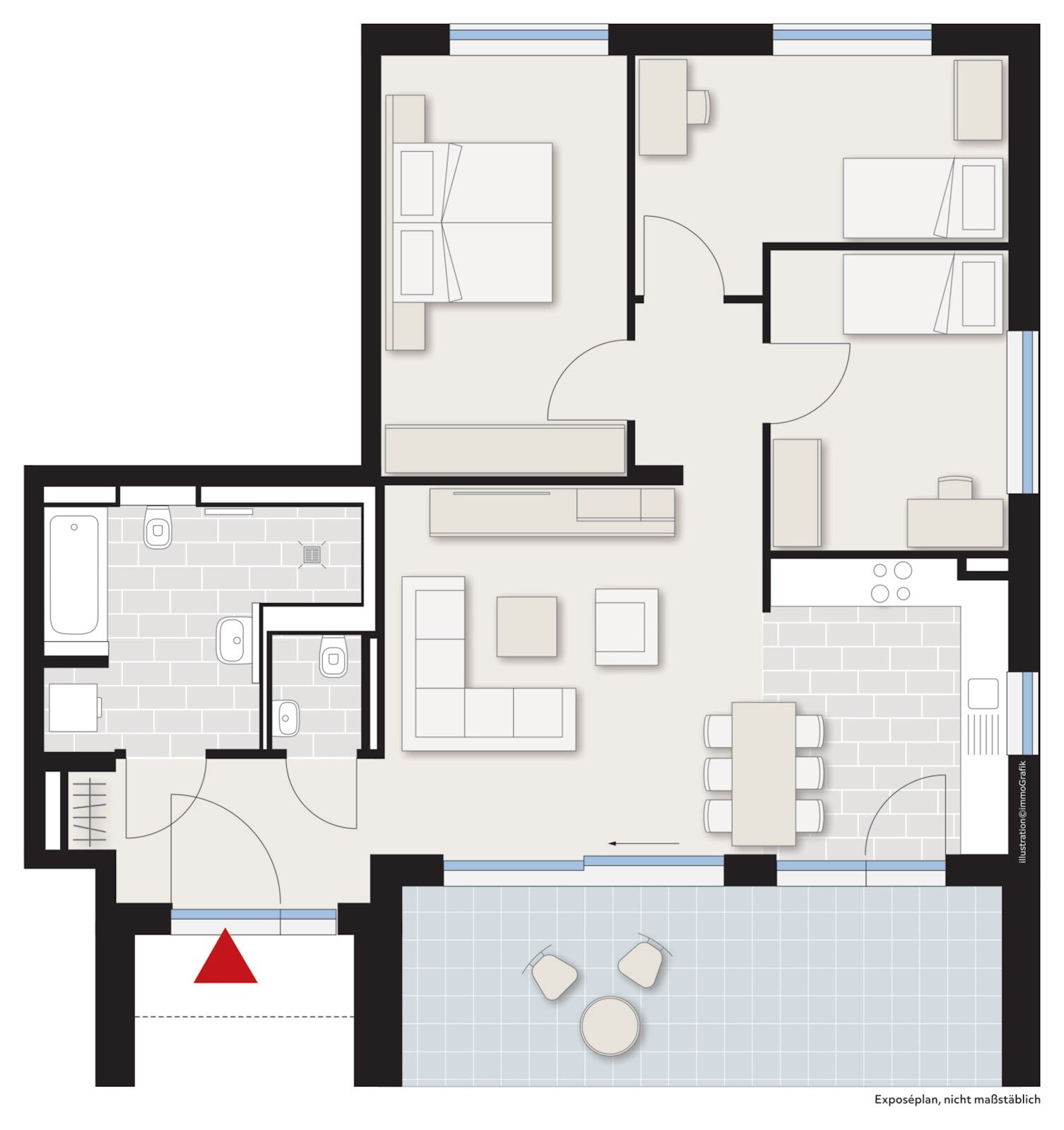 Wohnung zur Miete 1.631 € 4 Zimmer 104,1 m²<br/>Wohnfläche 1.<br/>Geschoss 16.01.2025<br/>Verfügbarkeit Am Sportplatzb 2b Opfingen Freiburg 79112