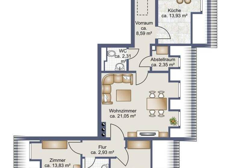 Wohnung zur Miete 800 € 3 Zimmer 83 m² 3. Geschoss Baden 2500