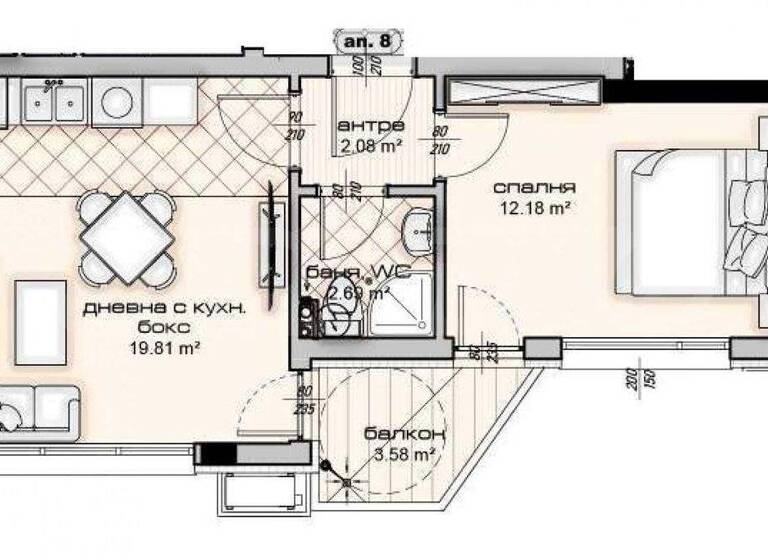 Studio zum Kauf 95.500 € 2 Zimmer 59,7 m² Varna