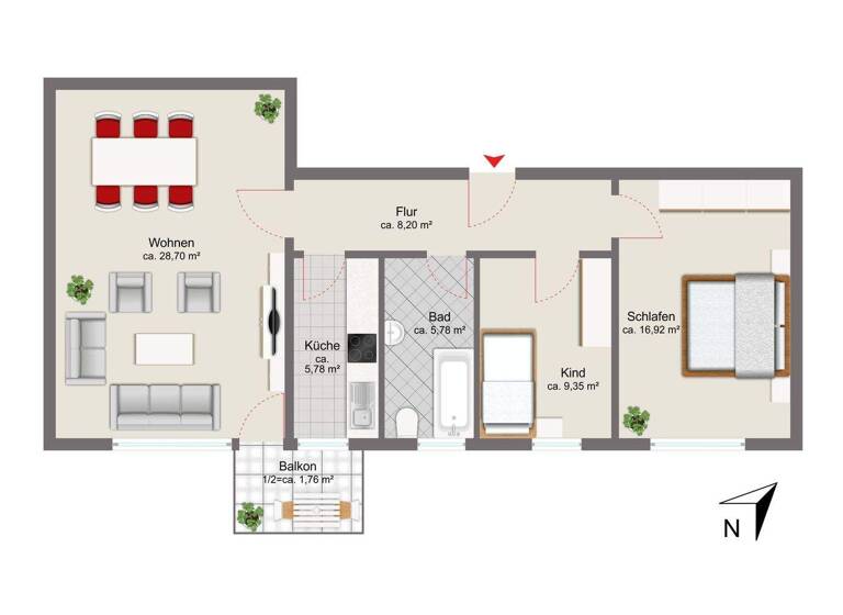 Wohnung zum Kauf 325.000 € 3 Zimmer 76,5 m² 1. Geschoss Stockdorf 82131
