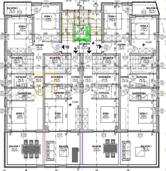 Wohnung zum Kauf 428.750 € 3 Zimmer 122 m²<br/>Wohnfläche 2.<br/>Geschoss Povljana center