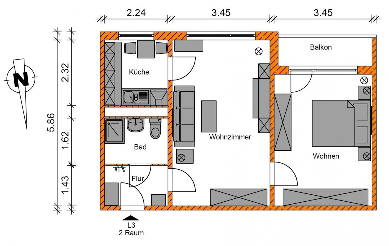 Wohnung zur Miete 298 € 2 Zimmer 48,9 m²<br/>Wohnfläche 3.<br/>Geschoss Bördebogen 8 Neustädter Platz Magdeburg 39126