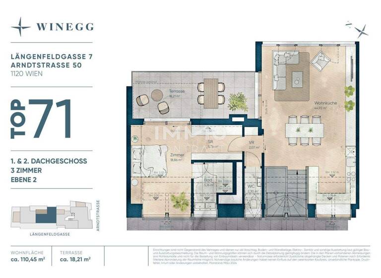 Wohnung zum Kauf - Erstbezug 849.000 € 3 Zimmer 110,6 m² Wien 1120