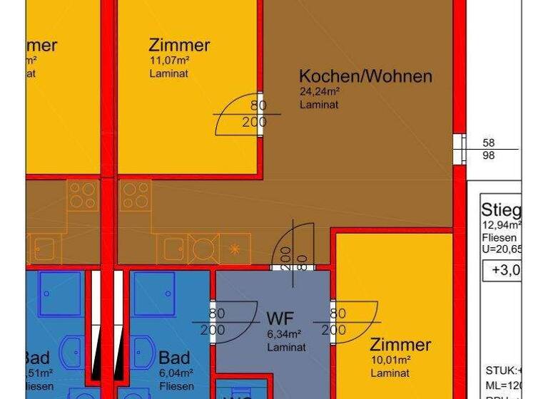 Wohnung zur Miete 644 € 3 Zimmer 61,2 m² 2. Geschoss frei ab 01.03.2026 Kärntner Straße Seiersberg-Pirka 8054