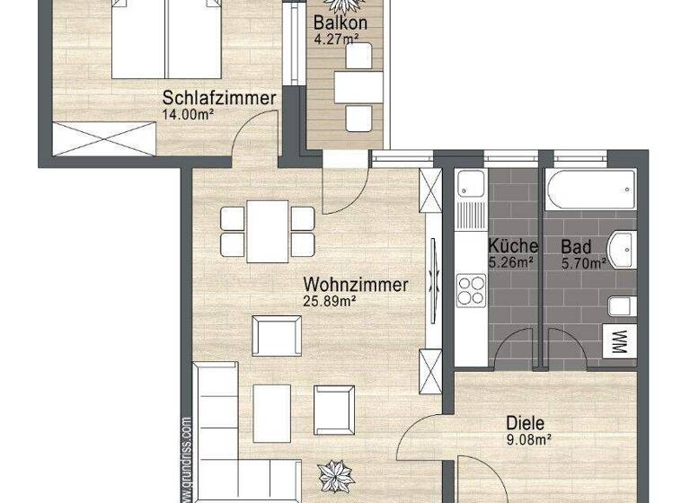 Wohnung zum Kauf 204.000 € 2 Zimmer 62,1 m² 2. Geschoss Kasernenviertel Regensburg 93053