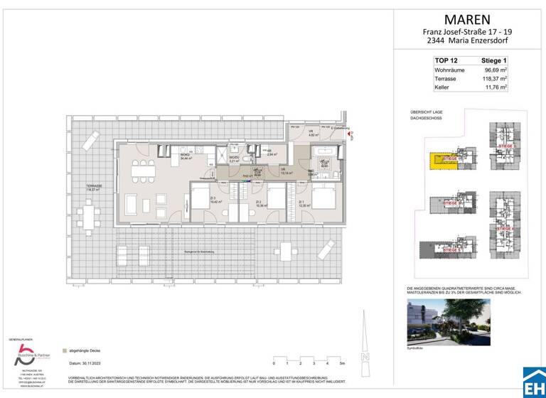 Wohnung zum Kauf 780.000 € 4 Zimmer 96,7 m² 2. Geschoss Franz Josef-Straße Maria Enzersdorf 2344