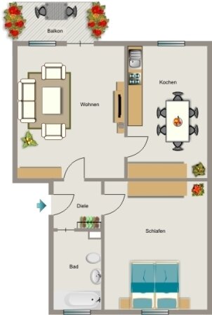 Wohnung zur Miete 463 € 2,5 Zimmer 54,8 m²<br/>Wohnfläche 1.<br/>Geschoss 16.02.2025<br/>Verfügbarkeit Hainweg 16 Alstedde Lünen 44534