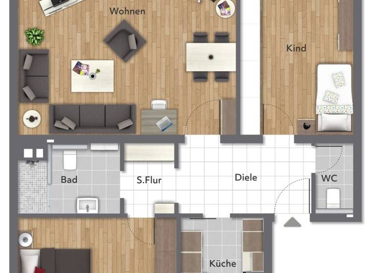 Wohnung zum Kauf 335.000 € 3 Zimmer 100 m² 1. Geschoss Eggenstein Eggenstein-Leopoldshafen 76344