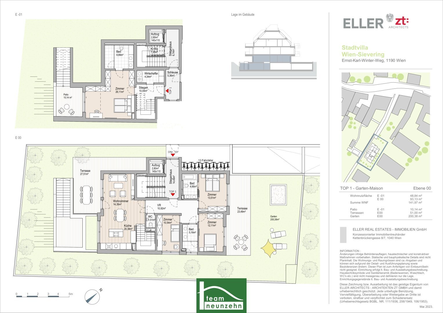 Wohnung zum Kauf 1.990.000 € 5 Zimmer 142 m²<br/>Wohnfläche EG<br/>Geschoss Sieveringer Straße 95a Wien 1190