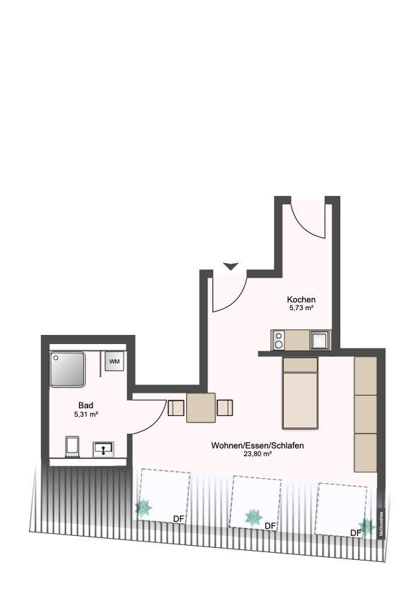 Wohnung zum Kauf 259.900 € 1 Zimmer 35,1 m²<br/>Wohnfläche 5.<br/>Geschoss Gumbertstraße 151 Eller Düsseldorf / Eller 40229