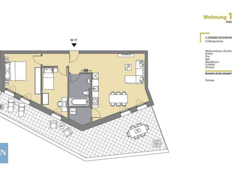 Wohnung zum Kauf - Erstbezug 613.000 € 3 Zimmer 68,2 m² EG Holzstraße 1 Lustenau 6890