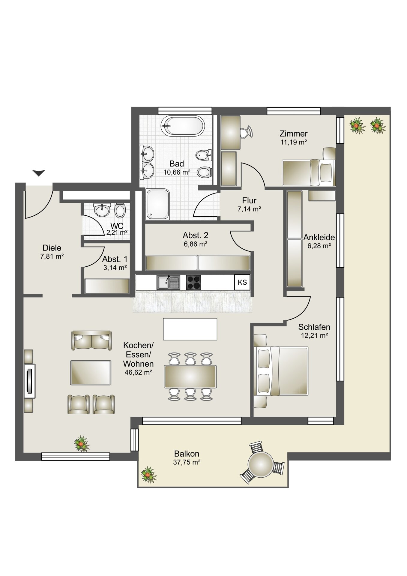 Penthouse zum Kauf provisionsfrei 486.150 € 91,3 m²<br/>Wohnfläche Mosbach Mosbach 74821