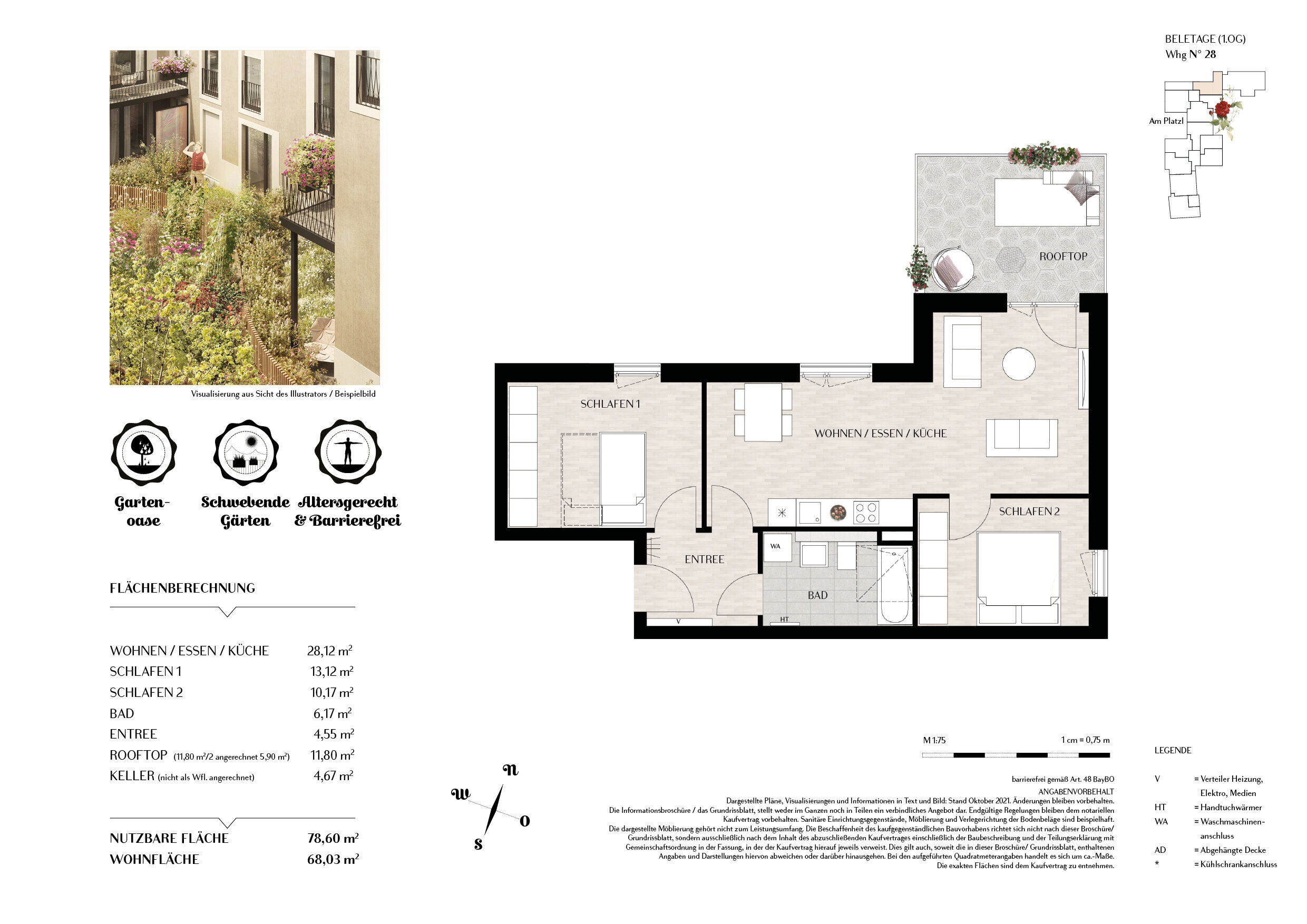 Wohnung zum Kauf provisionsfrei 629.900 € 3 Zimmer 68 m²<br/>Wohnfläche 1.<br/>Geschoss Grafing Grafing bei München 85567